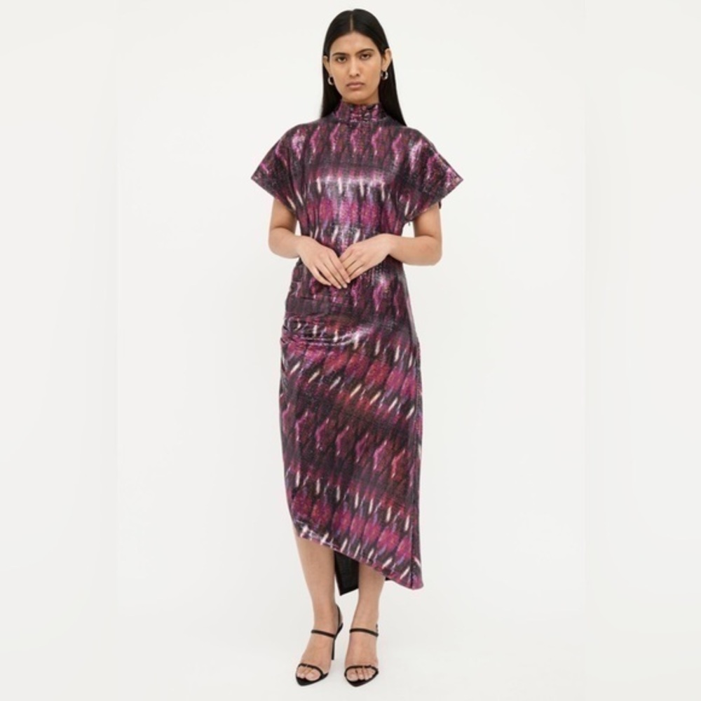 MISA LOS ANGELES DIVIA SEQUIN RUCHED DRESS